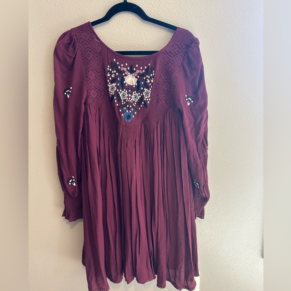 Free People Mohave Embroidered Mini Dress XS